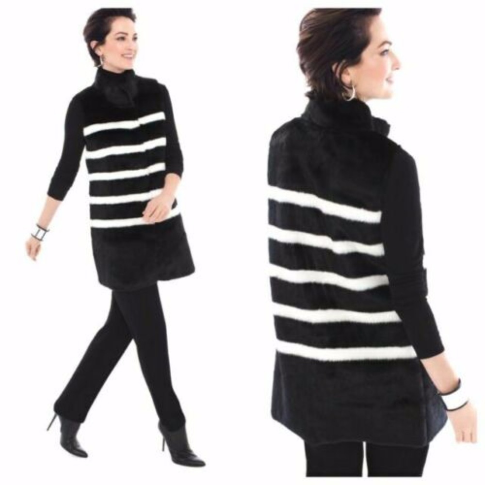 Black Label faux fur ves